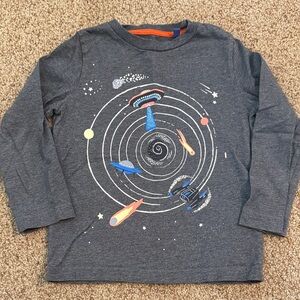 Mini Boden Cosmic Adventure Gray Long Sleeve Tee